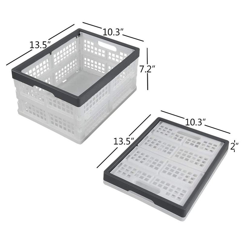 Teyyvn 4-Pack Collapsible Milk Crates, 15L Plastic Stackable Storage Bins Utility Folding Baskets - Image 2